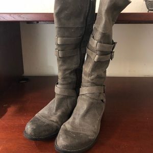 Born oiled suede grey boots size 10